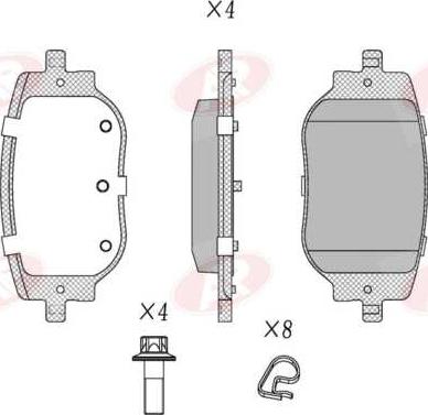 AP-SA 5AP2358 - Тормозные колодки, дисковые, комплект abcparts.ee