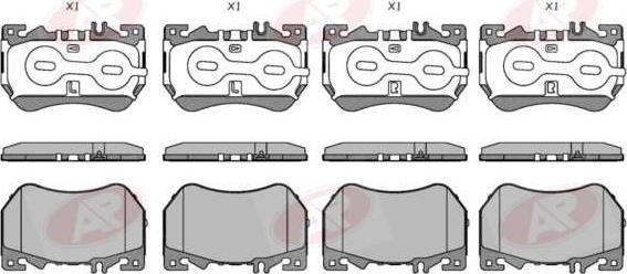 AP-SA 5AP2374 - Тормозные колодки, дисковые, комплект abcparts.ee