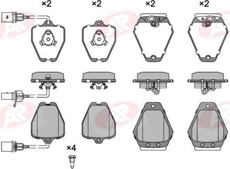 AP-SA 5AP2297 - Тормозные колодки, дисковые, комплект abcparts.ee