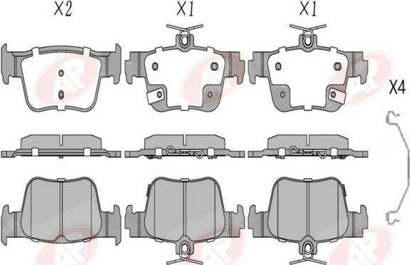 AP-SA 5AP2264K - Тормозные колодки, дисковые, комплект abcparts.ee