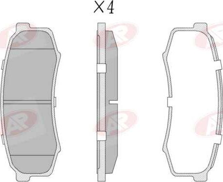 AP-SA 5AP749 - Тормозные колодки, дисковые, комплект abcparts.ee