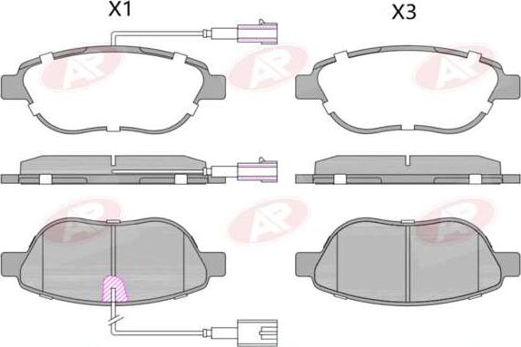 AP-SA 5AP764 - Тормозные колодки, дисковые, комплект abcparts.ee