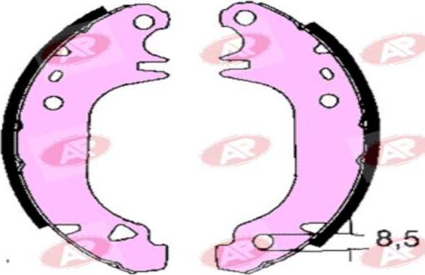 AP-SA A2900 - Комплект тормозных колодок, барабанные abcparts.ee