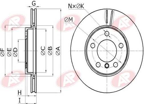 AP-SA B2065V - Тормозной диск abcparts.ee