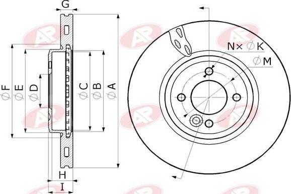 AP-SA B2063V - Тормозной диск abcparts.ee