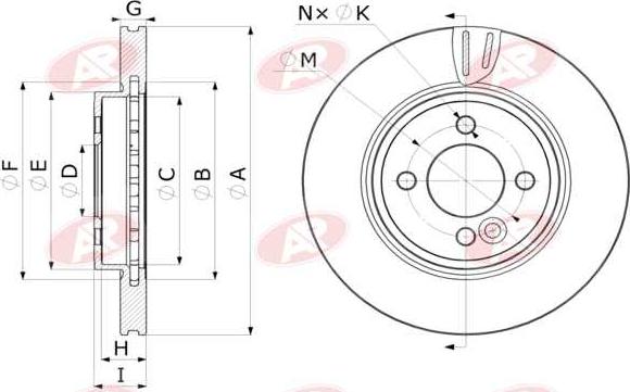 AP-SA B2008V - Тормозной диск abcparts.ee