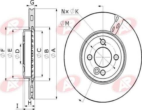 AP-SA B2025V - Тормозной диск abcparts.ee