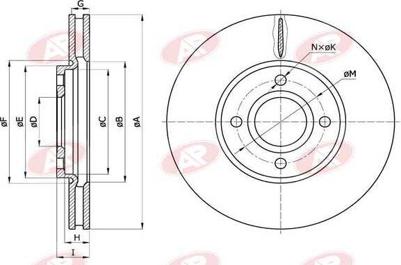 AP-SA F1042V - Тормозной диск abcparts.ee