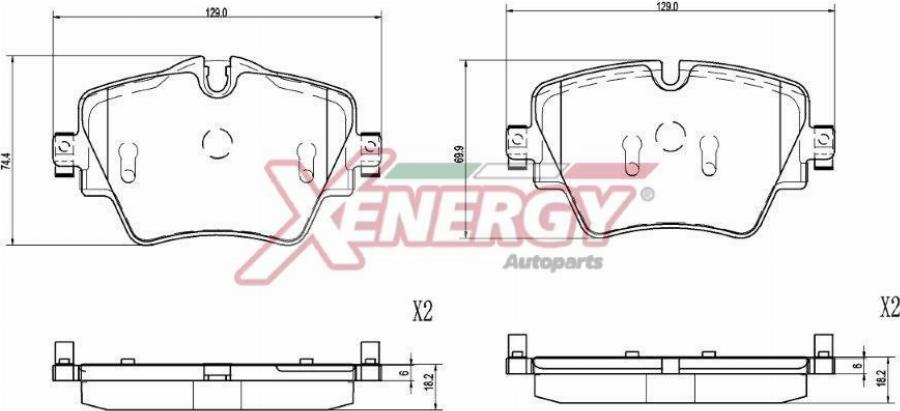 AP XENERGY X41448 - Тормозные колодки, дисковые, комплект abcparts.ee