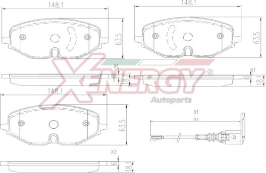 AP XENERGY X41406 - Тормозные колодки, дисковые, комплект abcparts.ee