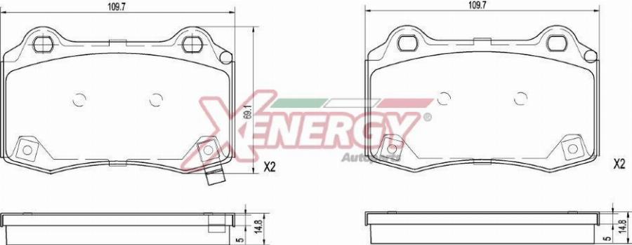 AP XENERGY X41484 - Тормозные колодки, дисковые, комплект abcparts.ee