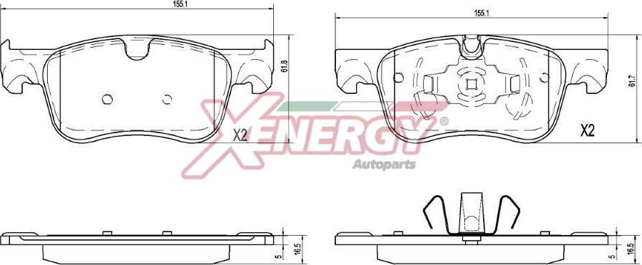 AP XENERGY X41474 - Тормозные колодки, дисковые, комплект abcparts.ee