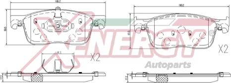 AP XENERGY X41393 - Тормозные колодки, дисковые, комплект abcparts.ee