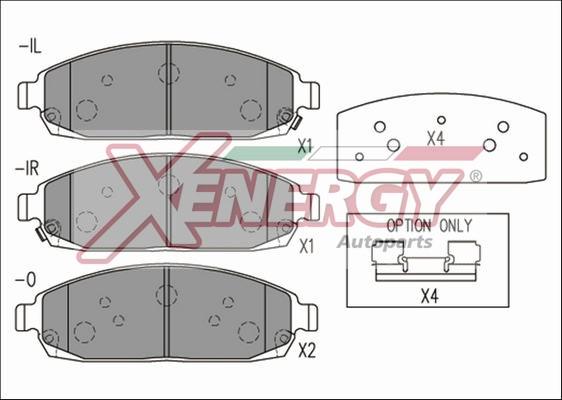AP XENERGY X41253 - Тормозные колодки, дисковые, комплект abcparts.ee