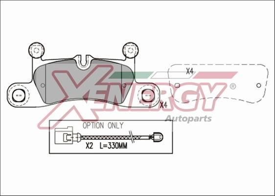 AP XENERGY X41218 - Тормозные колодки, дисковые, комплект abcparts.ee