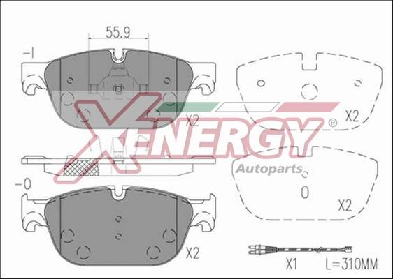 AP XENERGY X41238 - Тормозные колодки, дисковые, комплект abcparts.ee