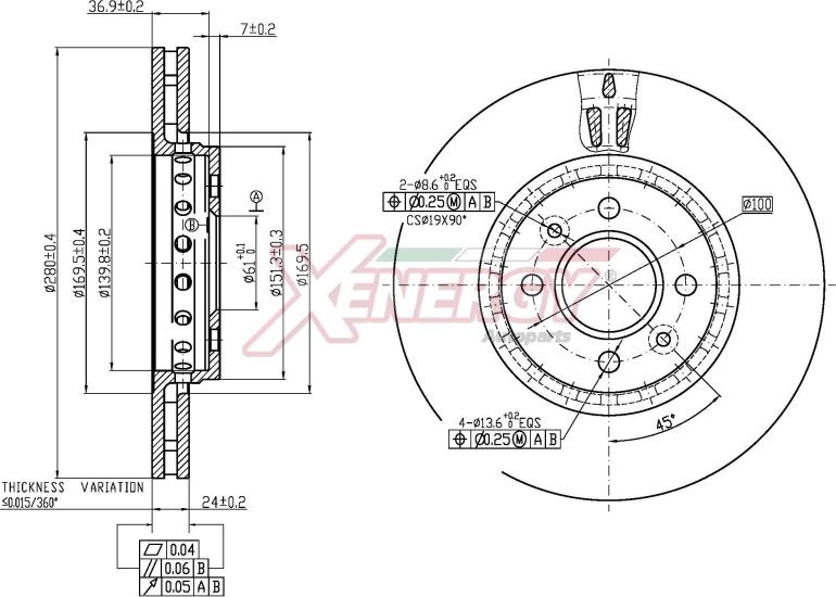 AP XENERGY X602927 - Тормозной диск abcparts.ee