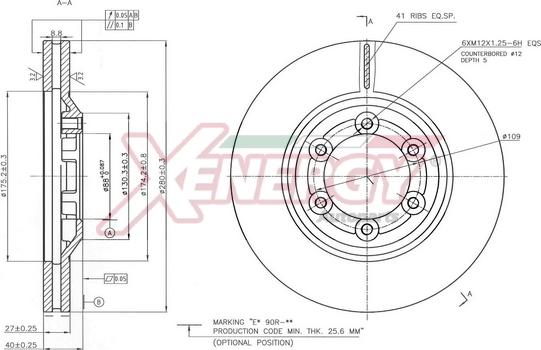 AP XENERGY X602879 - Тормозной диск abcparts.ee