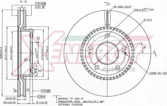 AP XENERGY X602245 - Тормозной диск abcparts.ee
