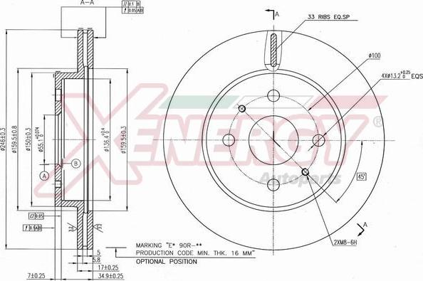 AP XENERGY X602756 - Тормозной диск abcparts.ee