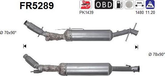 AS FR5289 - Сажевый / частичный фильтр, система выхлопа ОГ abcparts.ee