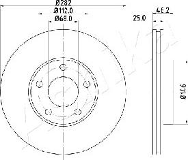 Ashika 60-00-0955 - Тормозной диск abcparts.ee