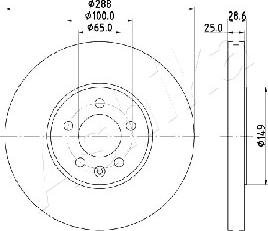 Ashika 60-00-0950 - Тормозной диск abcparts.ee