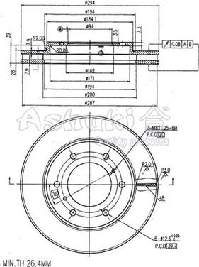 Ashuki 0990-1605 - Тормозной диск abcparts.ee