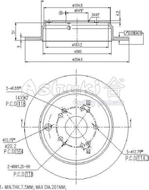 Ashuki 0993-0304 - Тормозной диск abcparts.ee