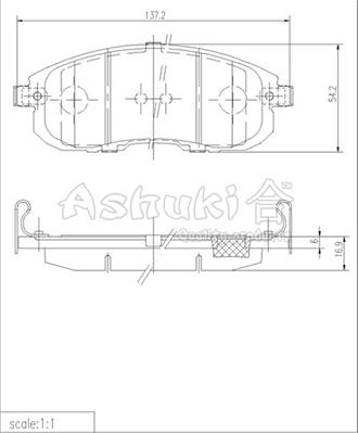 Ashuki 1080-9901 - Тормозные колодки, дисковые, комплект abcparts.ee