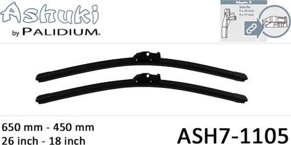 Ashuki ASH7-1105 - Щетка стеклоочистителя abcparts.ee