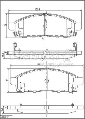 Ashuki C010-11 - Тормозные колодки, дисковые, комплект abcparts.ee