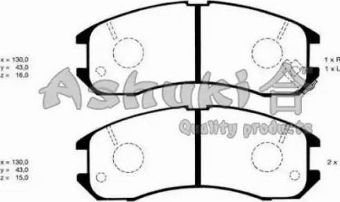Ashuki M050-01 - Тормозные колодки, дисковые, комплект abcparts.ee