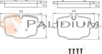 Ashuki P1-1585 - Тормозные колодки, дисковые, комплект abcparts.ee