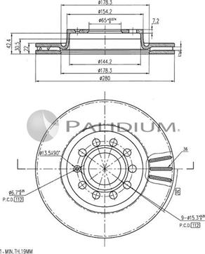 Ashuki P330-041 - Тормозной диск abcparts.ee