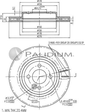 Ashuki P330-050 - Тормозной диск abcparts.ee