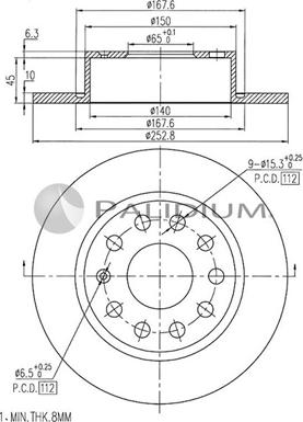 Ashuki P331-001 - Тормозной диск abcparts.ee
