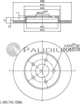 Ashuki P331-018 - Тормозной диск abcparts.ee