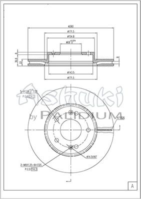 Ashuki Y089-71 - Тормозной диск abcparts.ee