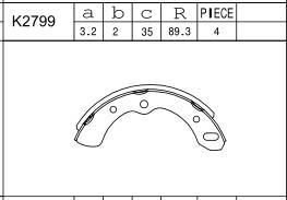 Asimco K2799 - Комплект тормозных колодок, барабанные abcparts.ee