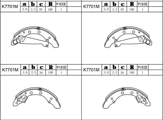 Asimco K7701M - Piduriklotside komplekt abcparts.ee