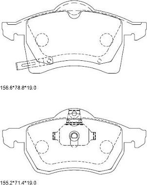 Asimco KD9752 - Тормозные колодки, дисковые, комплект abcparts.ee