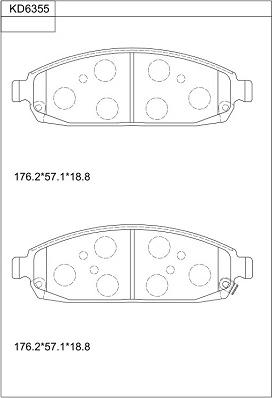Asimco KD6355 - Тормозные колодки, дисковые, комплект abcparts.ee