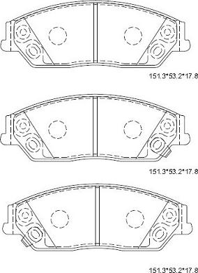 Asimco KD2511 - Тормозные колодки, дисковые, комплект abcparts.ee