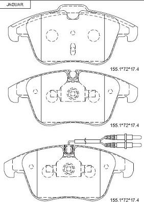 Asimco KD7575 - Тормозные колодки, дисковые, комплект abcparts.ee