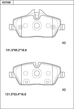 Asimco KD7058 - Тормозные колодки, дисковые, комплект abcparts.ee