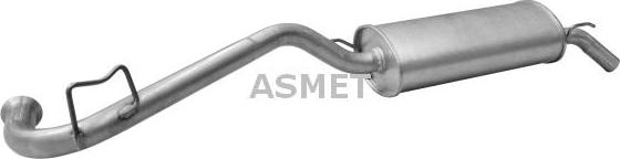 Asmet 10.036 - Глушитель выхлопных газов, конечный abcparts.ee
