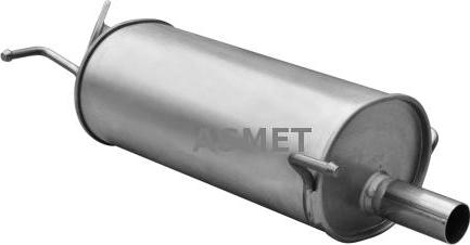Asmet 25.015 - Глушитель выхлопных газов, конечный abcparts.ee