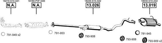 Asmet HO131000 - Система выпуска ОГ abcparts.ee