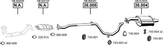Asmet MI260950 - Система выпуска ОГ abcparts.ee